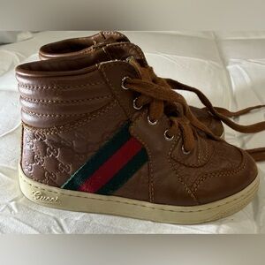 Gucci Kids Tan High-Top Sneakers